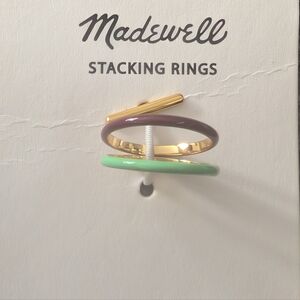 Madewell Gold, Purple, and Green Stacking Rings
